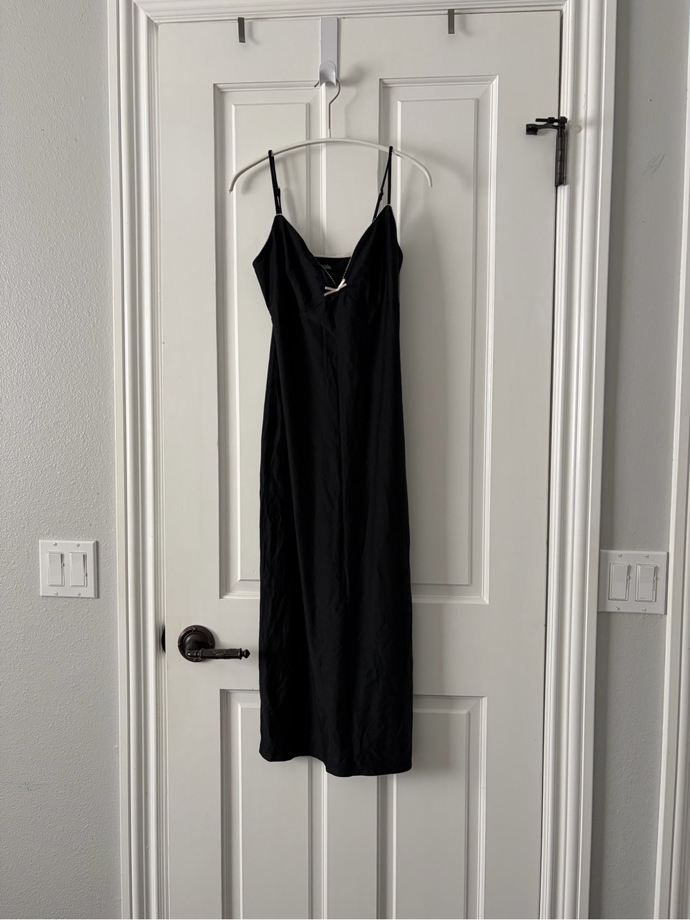 wild fable Black Slip Dress with Bow Accent